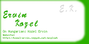 ervin kozel business card